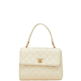 シャネル ココマーク マトラッセ ミニハンドバッグ ベージュ レザー レディース CHANEL 【中古】